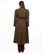 Cappotto Lungo in Lana Verde Militare / Salvia Scuro - Eleh