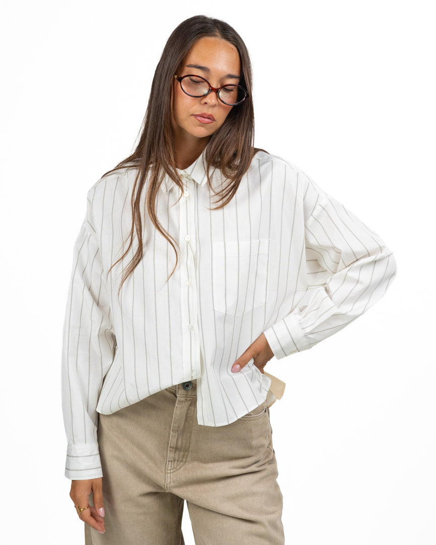 Camicia a Righe con Stampa Floreale sulla Schiena - Weekend Max Mara