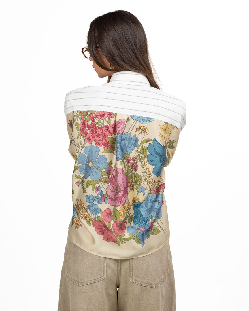 Camicia a Righe con Stampa Floreale sulla Schiena - Weekend Max Mara