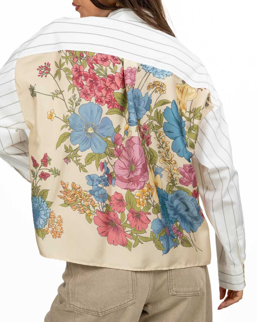Camicia a Righe con Stampa Floreale sulla Schiena - Weekend Max Mara