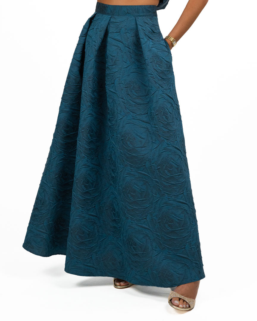 Completo Top e Gonna Longuette in Jacquard Ottanio - Berti Mode Collection