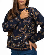 Maglione Blu in Fantasia - Pennyblack