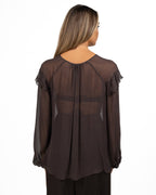 Camicia in Chiffon con Volant e Laccetto - Marella