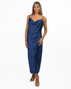 Abito Slip Dress in Satèn con Coprispalle Mantella - Berti Mode Collection