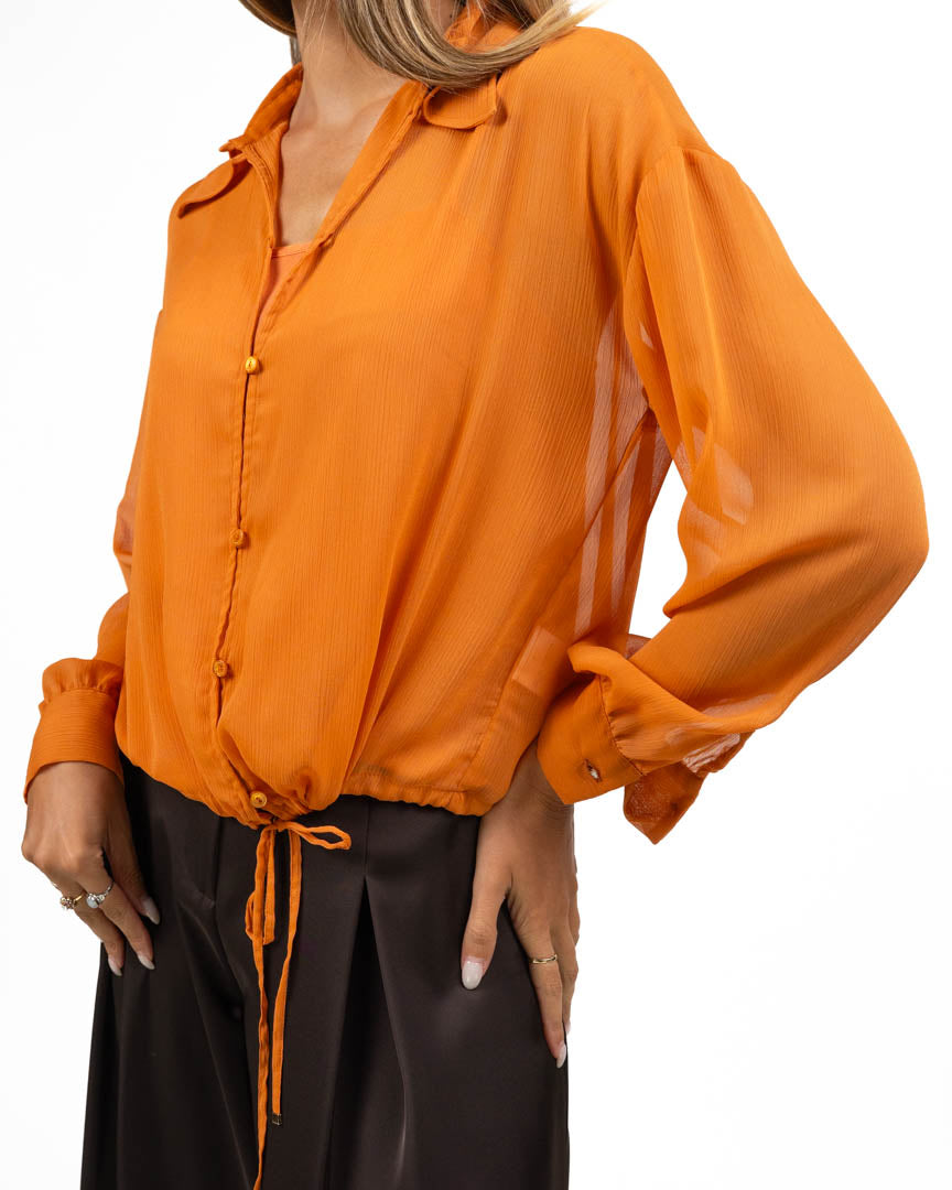 Camicia Arancio con Coulisse - Pennyblack