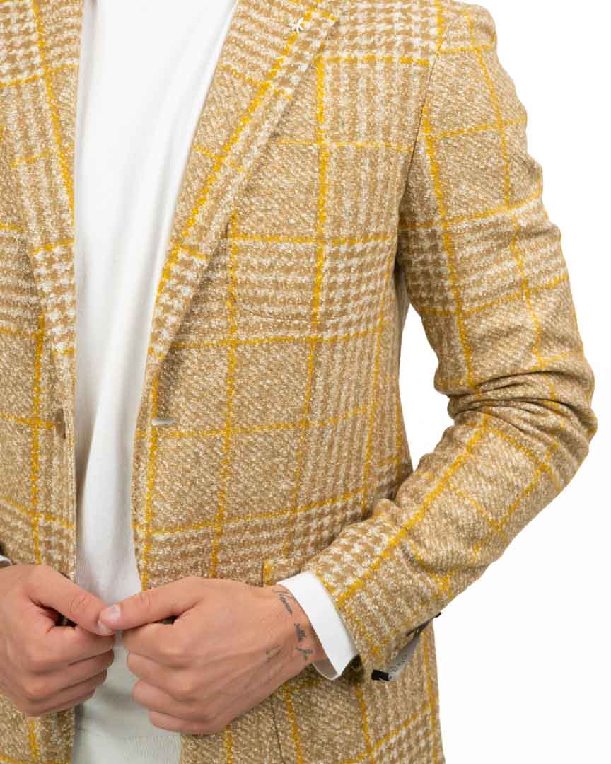 Giacca a Quadri Giallo Senape - ATPCO
