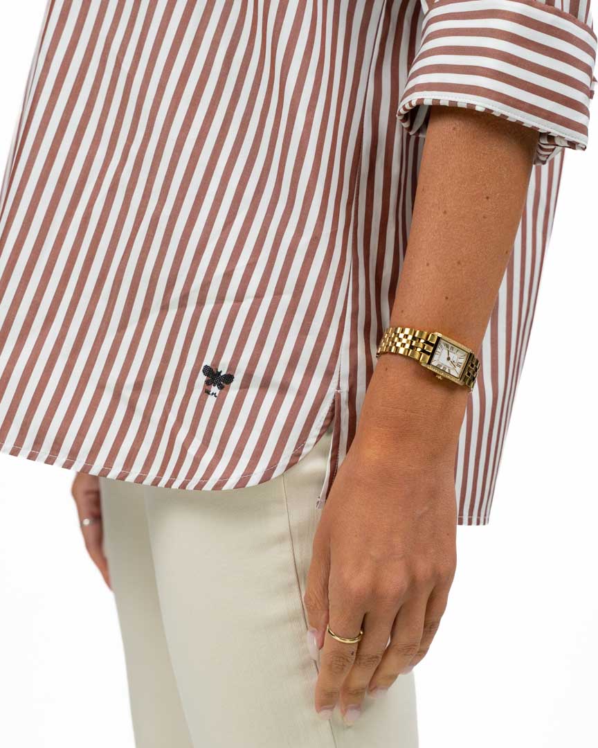 Camicia Oversize a Righe Bianche e Bordeaux - Weekend Max Mara