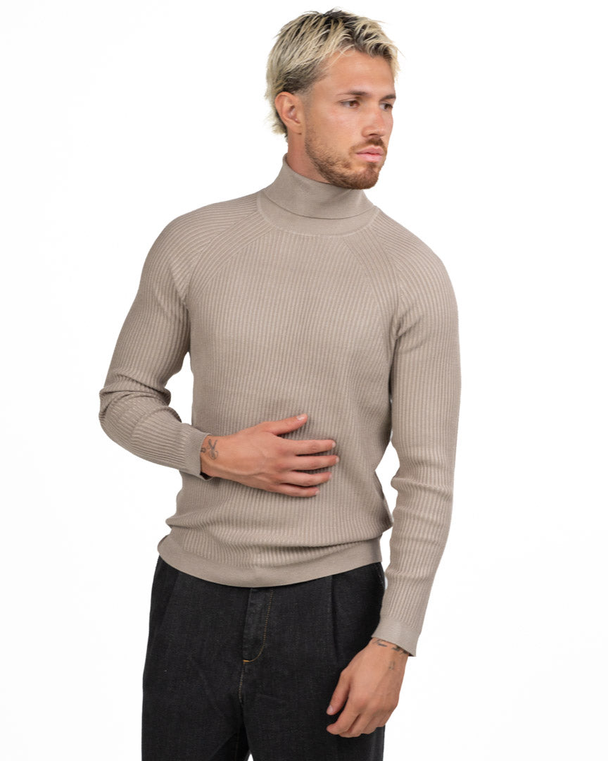 Maglione Collo Alto a Costine Mastice - Antony Morato