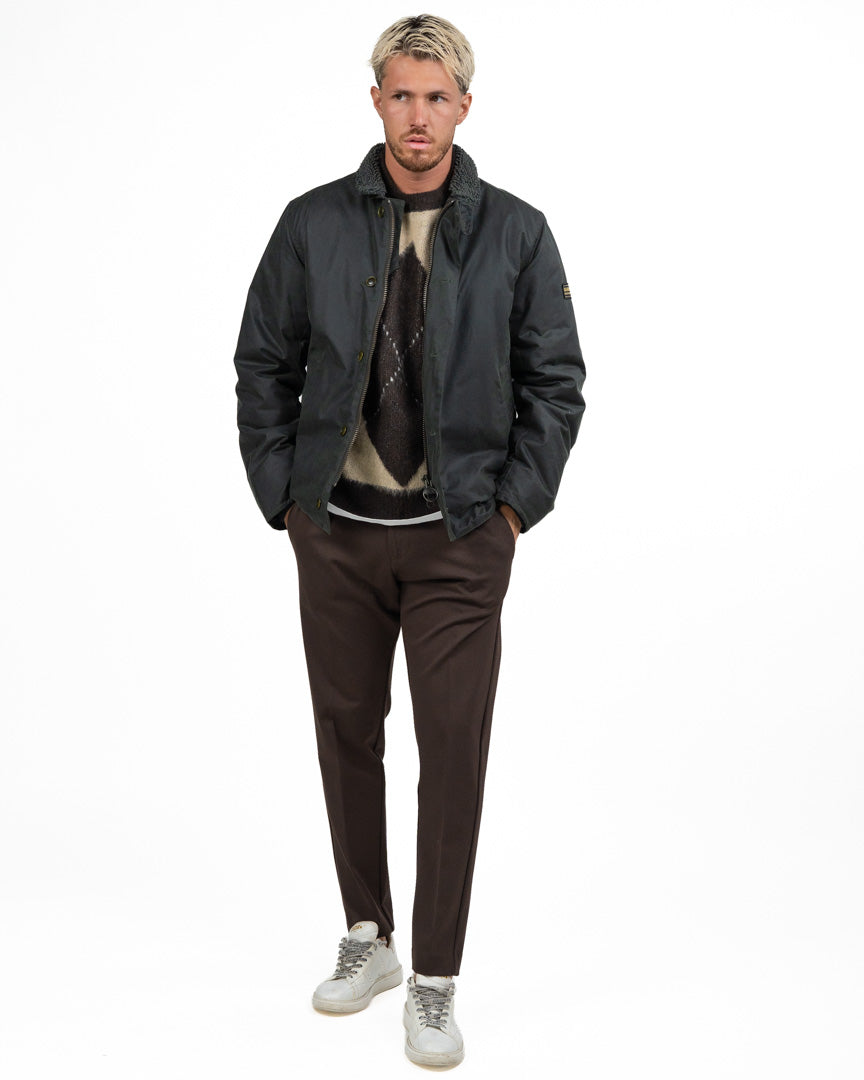 Giubbotto In Cotone Cerato Con Colletto In Teddy - Barbour
