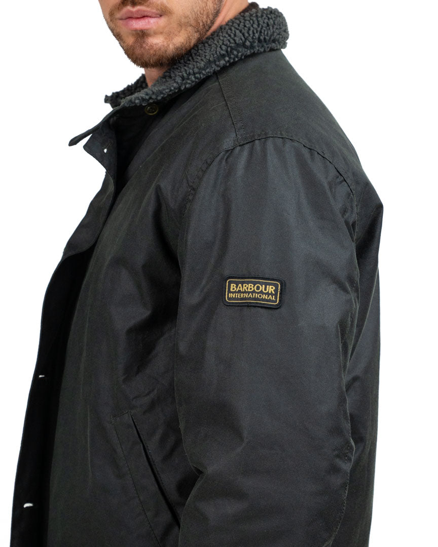 Giubbotto In Cotone Cerato Con Colletto In Teddy - Barbour