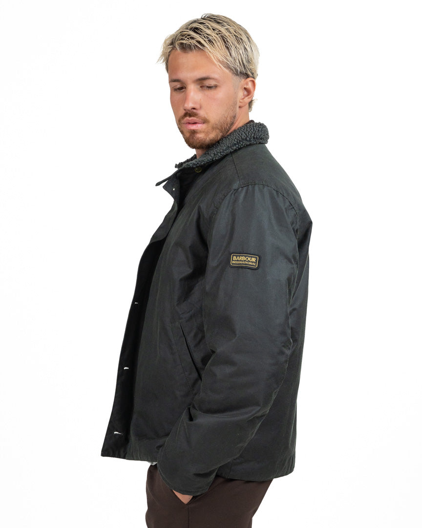 Giubbotto In Cotone Cerato Con Colletto In Teddy - Barbour