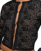 Cardigan Cropped in Maglia Traforata con Morsetti Gold - Elisabetta Franchi