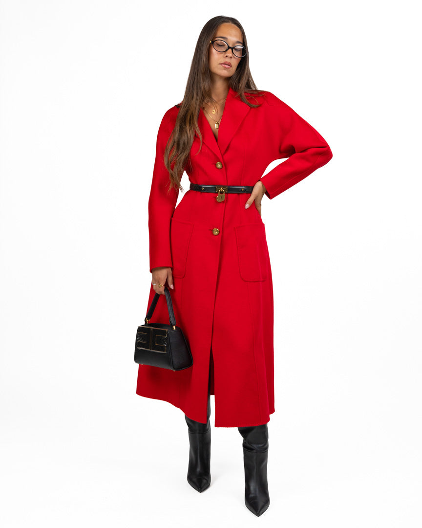 Cappotto Lungo con Cintura e Lucchetto - Elisabetta Franchi