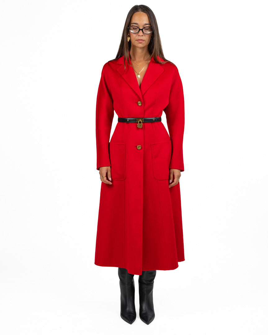 Cappotto Lungo con Cintura e Lucchetto - Elisabetta Franchi