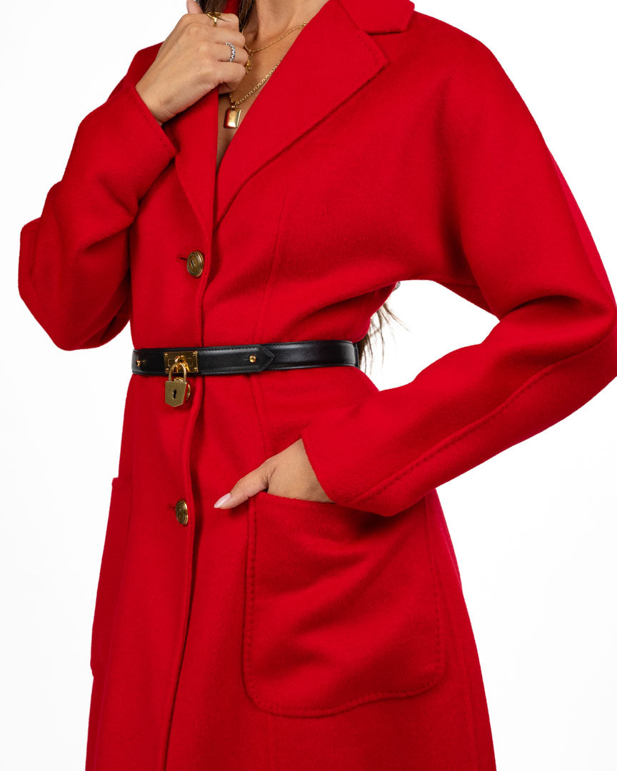 Cappotto Lungo con Cintura e Lucchetto - Elisabetta Franchi