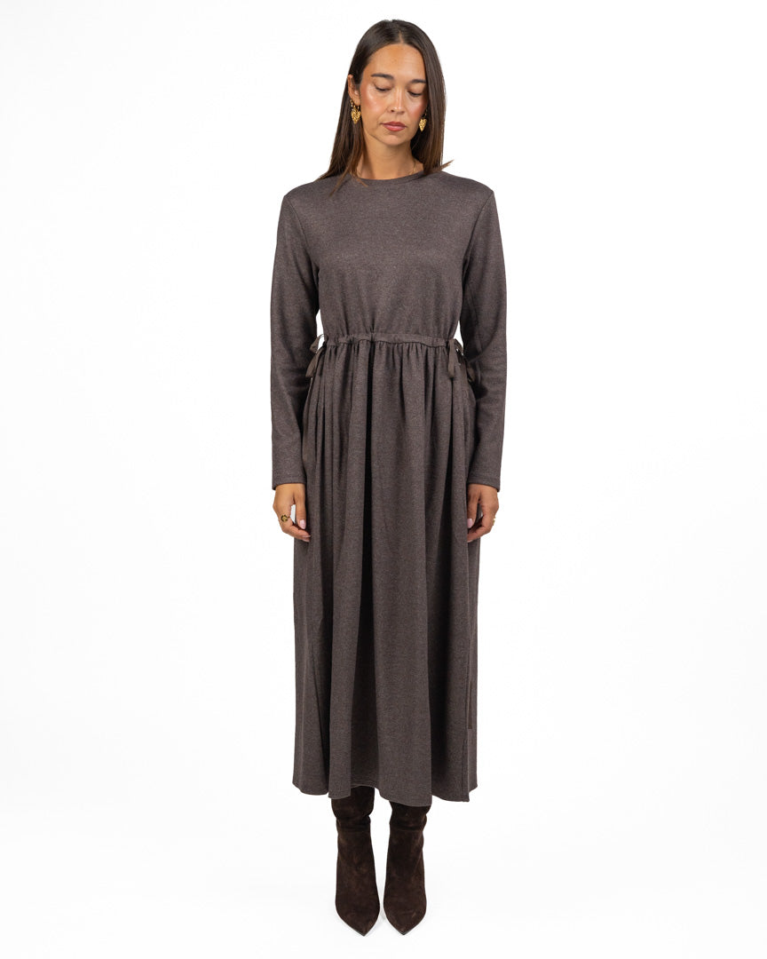 Abito Lungo in Jersey di Lana con Coulisse - Max Mara