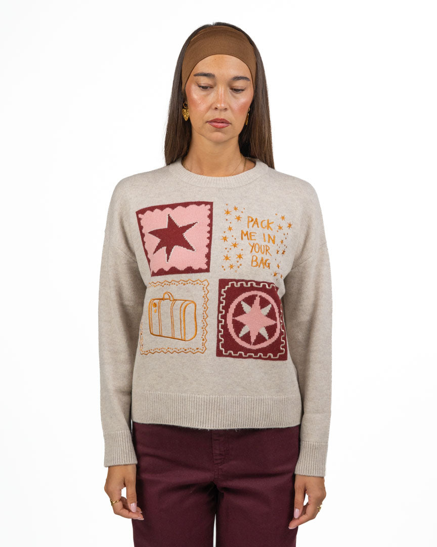 Maglione Girocollo con Ricami - Pennyblack