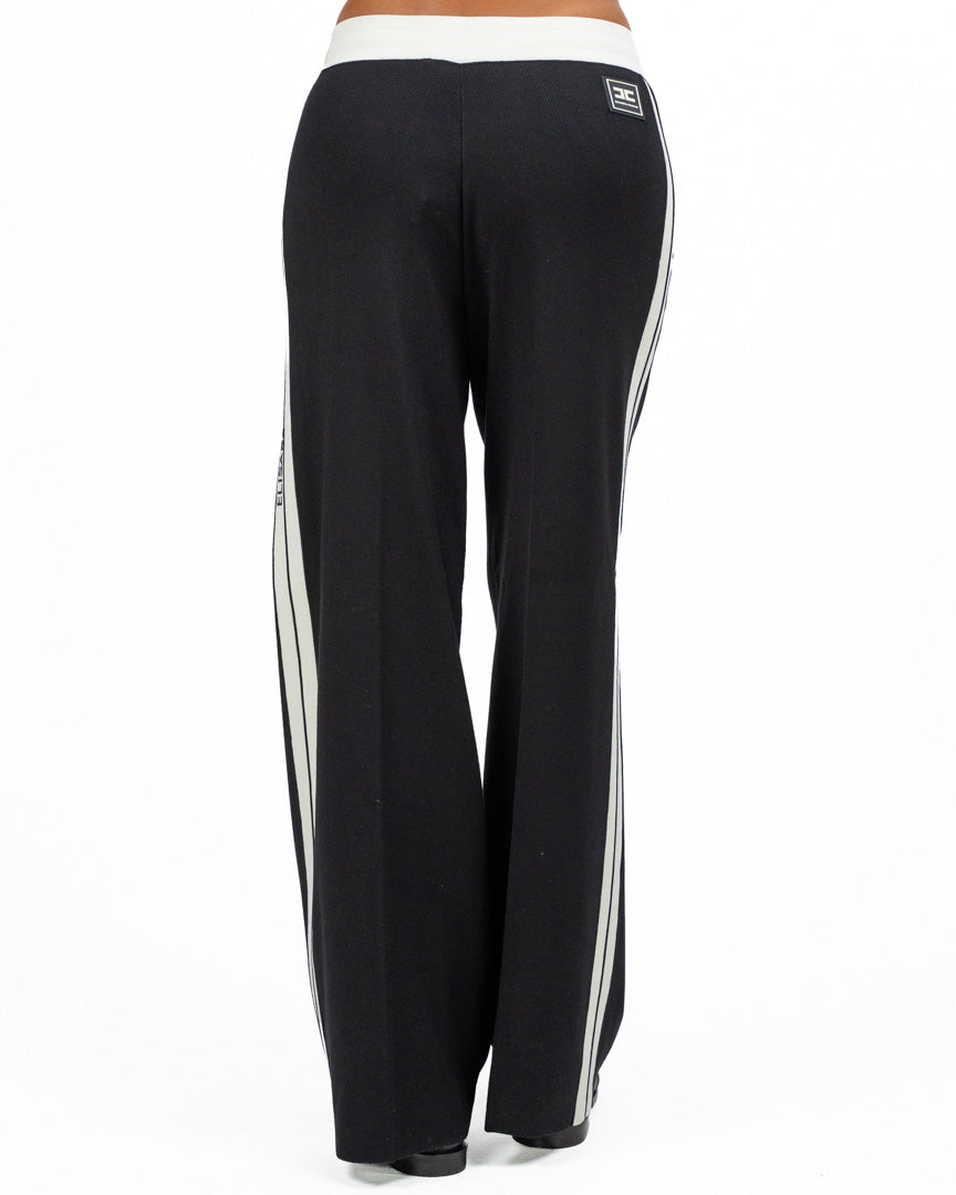 Pantaloni Tuta Wide-Leg con Bande Laterali - Elisabetta Franchi