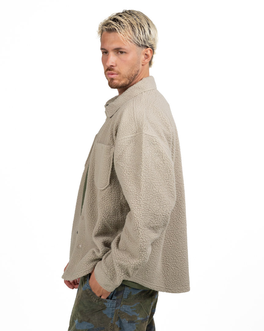 Giacca Overshirt in Fleece Sherpa Beige - Levi's