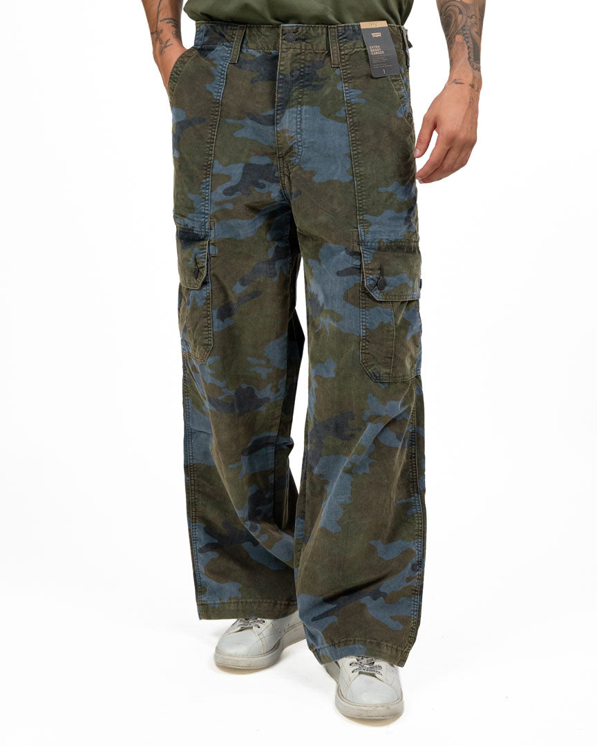 Jeans Cargo Extra Baggy Camouflage Verde e Blu - Levi's