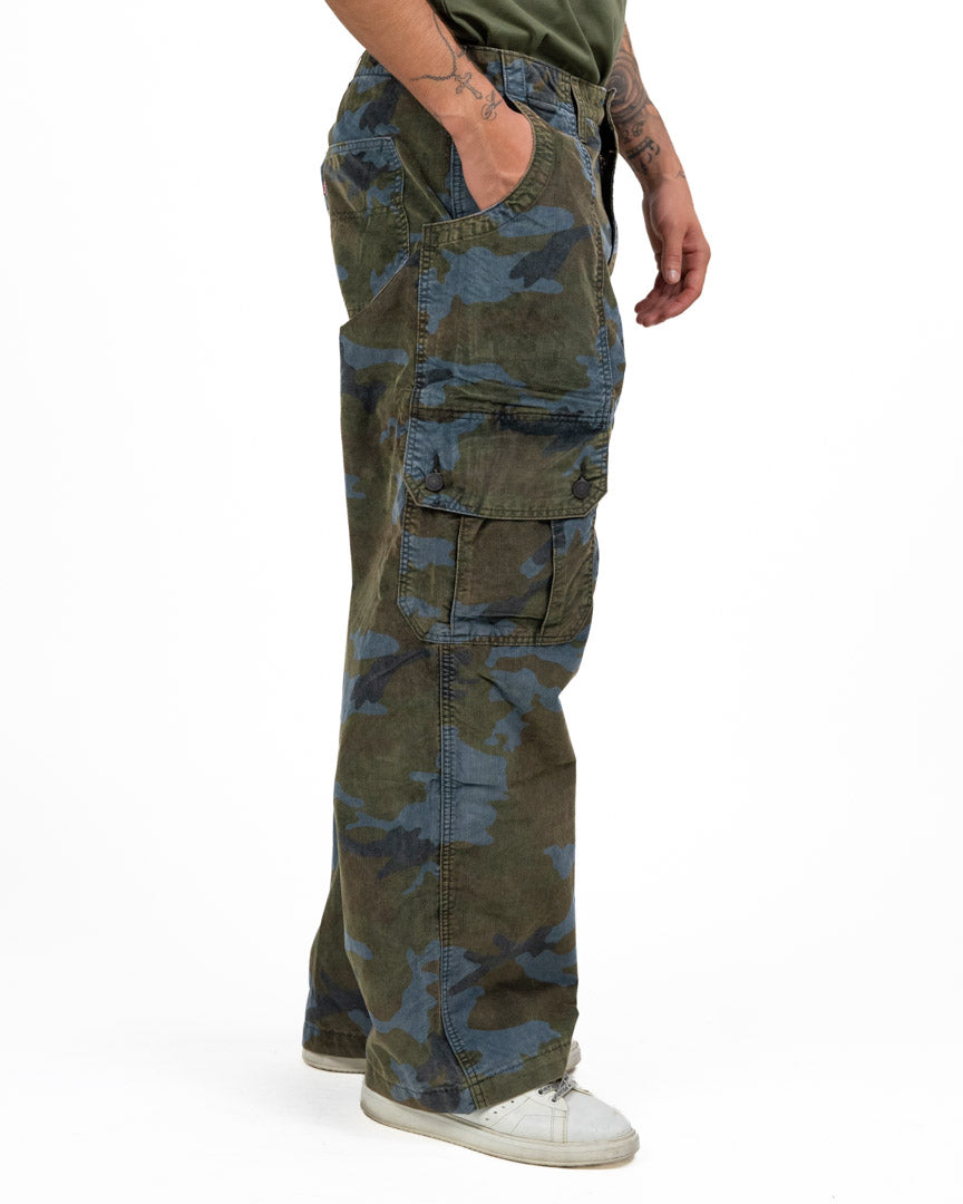 Jeans Cargo Extra Baggy Camouflage Verde e Blu - Levi's