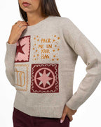 Maglione Girocollo con Ricami - Pennyblack