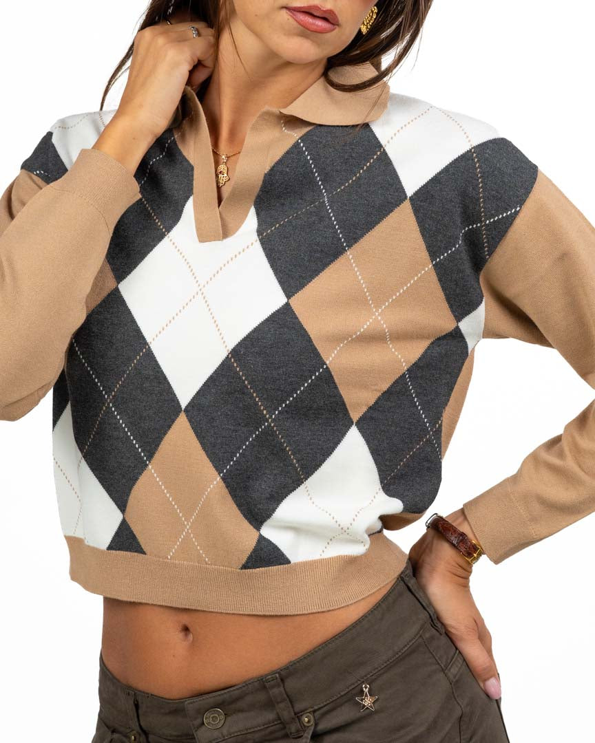 Maglioncino Stile Polo a Rombi - Emme Marella