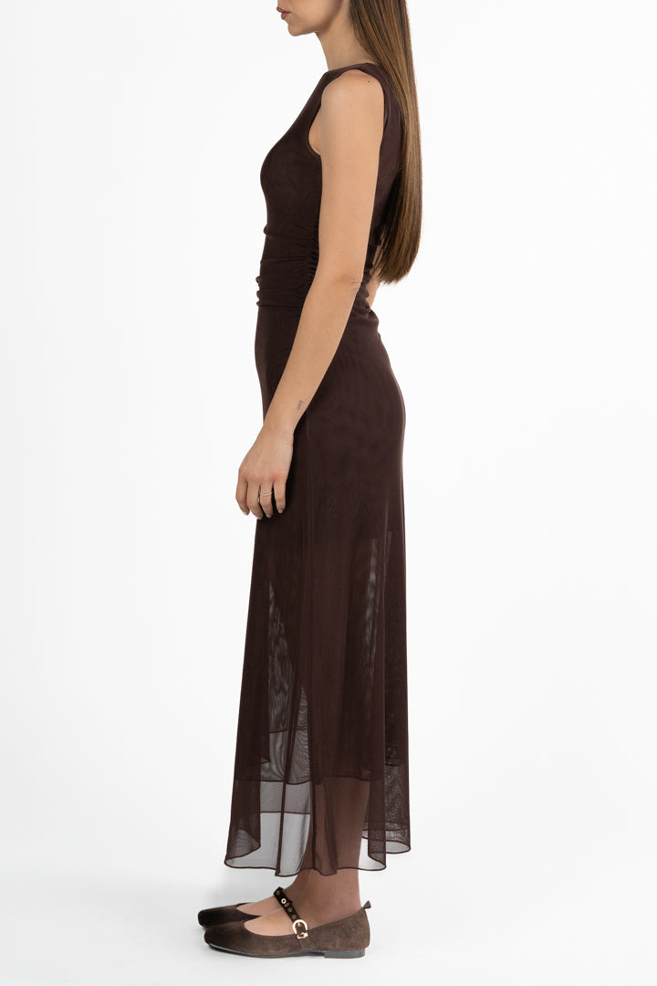 Abito Midi in Mesh Drappeggiato - Marella