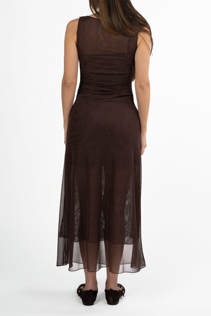 Abito Midi in Mesh Drappeggiato - Marella