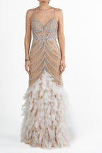 Abito oro con piume - Dea Fea