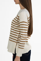 Maglia a Righe Marinière con Bottoni Laterali - Emme Marella