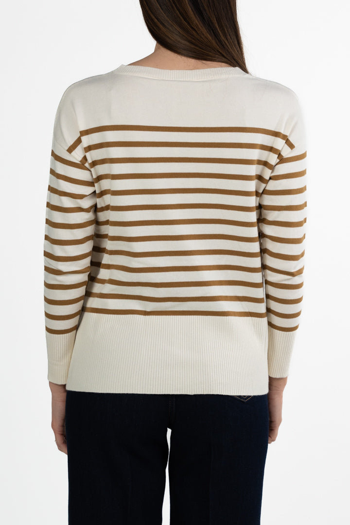 Maglia a Righe Marinière con Bottoni Laterali - Emme Marella