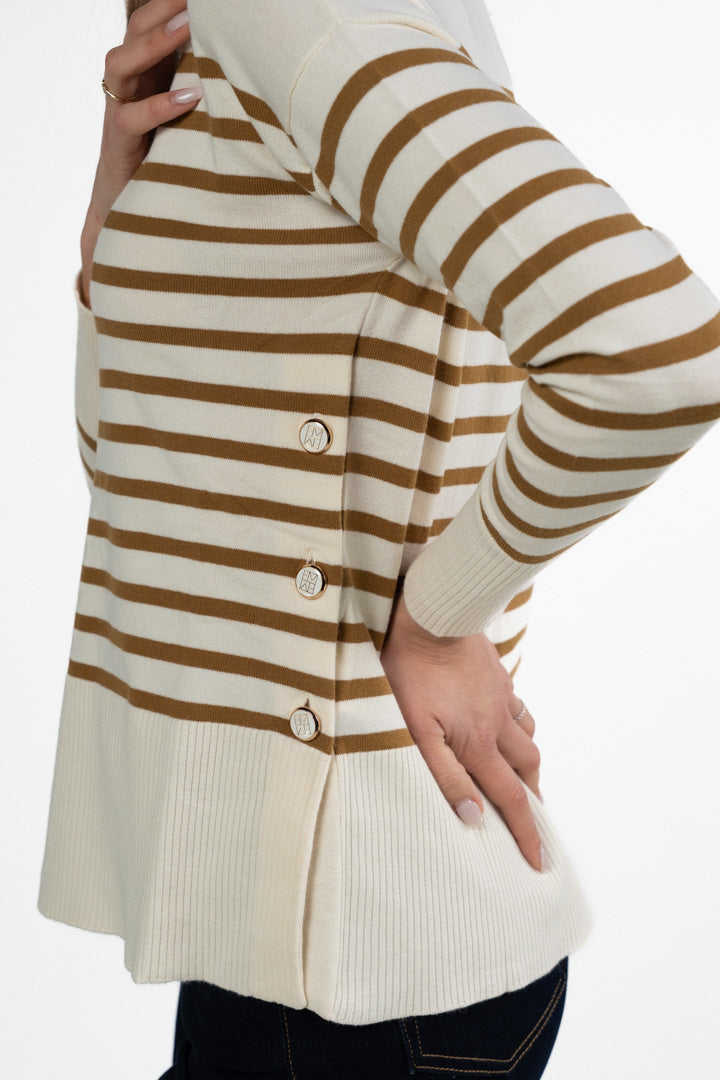 Maglia a Righe Marinière con Bottoni Laterali - Emme Marella