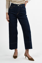 Jeans Wide Leg in Denim Scuro -Emme Marella