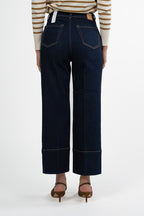 Jeans Wide Leg in Denim Scuro -Emme Marella