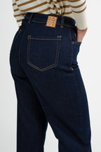 Jeans Wide Leg in Denim Scuro -Emme Marella
