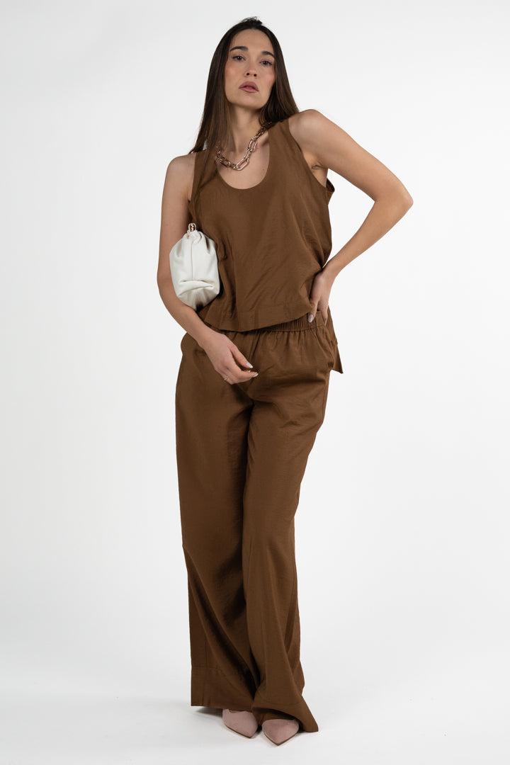 Pantaloni Wide-Leg con Vita Elastica - Marella