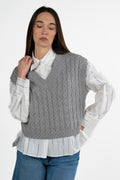 Gilet in Maglia a Trecce - Penny Black