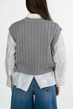 Gilet in Maglia a Trecce - Penny Black
