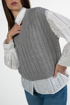 Gilet in Maglia a Trecce - Penny Black