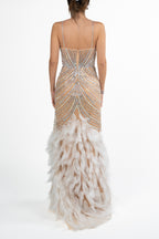 Abito oro con piume - Dea Fea