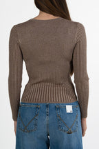 Maglia Sottogiacca in Costine Lamé – Bronzo/Champagne - Penny Black