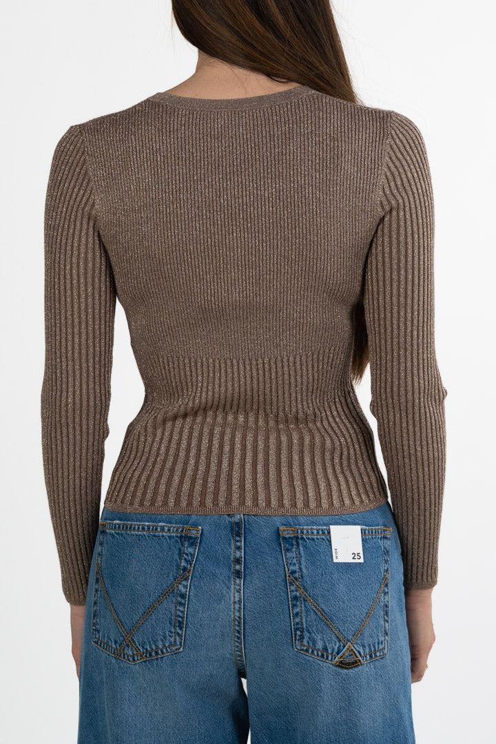 Maglia Sottogiacca in Costine Lamé – Bronzo/Champagne - Penny Black