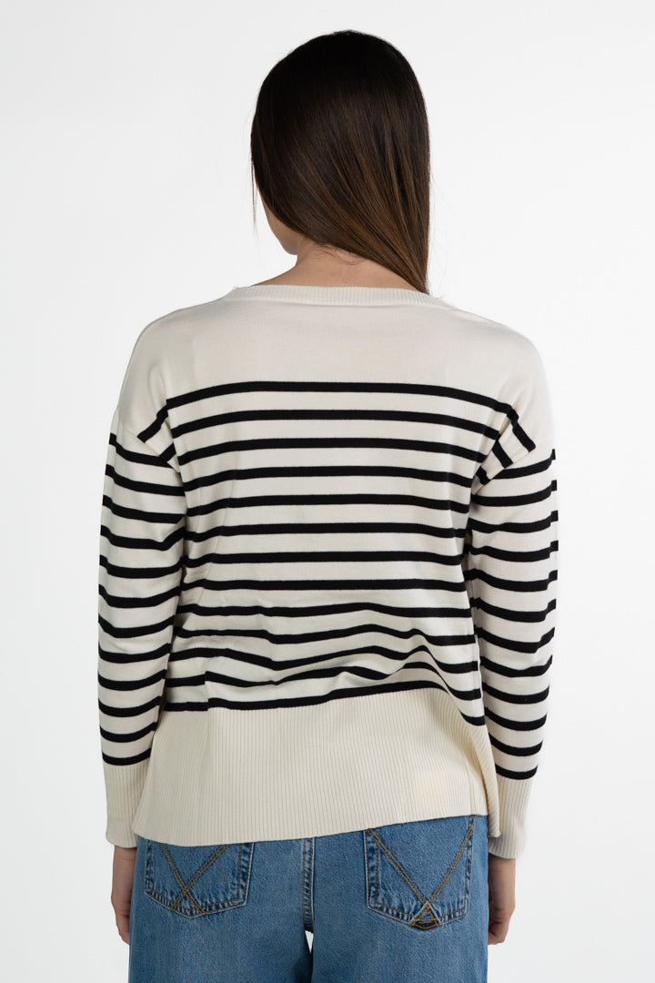 Maglione a Righe in Maglia Leggera – Emme Marella
