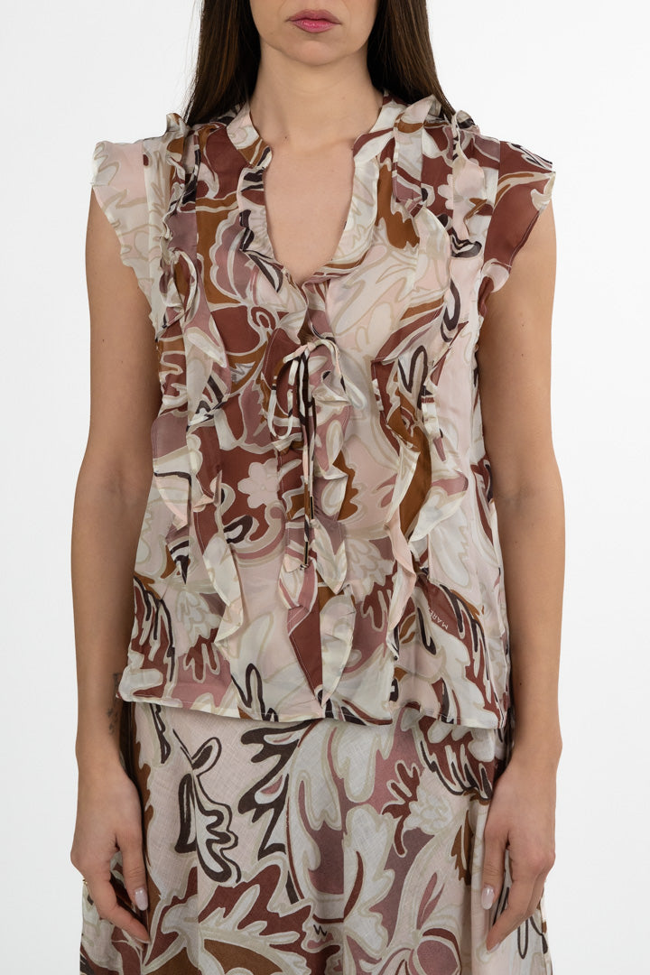 Blusa Smanicata con Volant - Marella