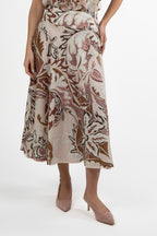 Gonna Midi in Lino con Stampa - Marella