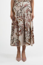 Gonna Midi in Lino con Stampa - Marella