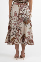 Gonna Midi in Lino con Stampa - Marella