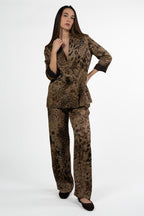 Pantaloni Palazzo in Satin Leopardato - Souvenir