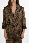 Blazer Doppiopetto in Satin Leopardato - Souvenir